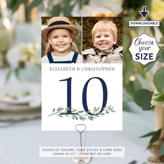 Convites Fotos do Casal de Sinal de Número de Tabela de Cas (Criador carregado)