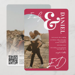 Convites Fotos em negrito com nomes de script Arch Magenta 