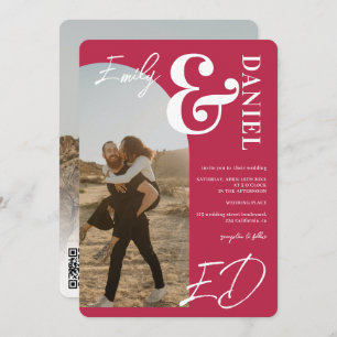 Convites Fotos em negrito com nomes de script Arch Magenta 