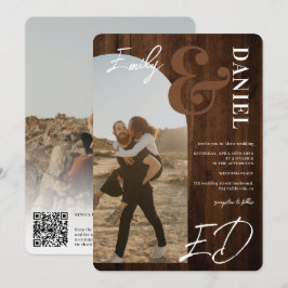 Convites Fotos em negrito com nomes de script Arco madeira 