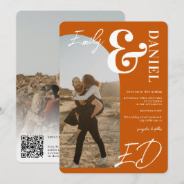 Convites Fotos em negrito nome script Arch do casamento lar