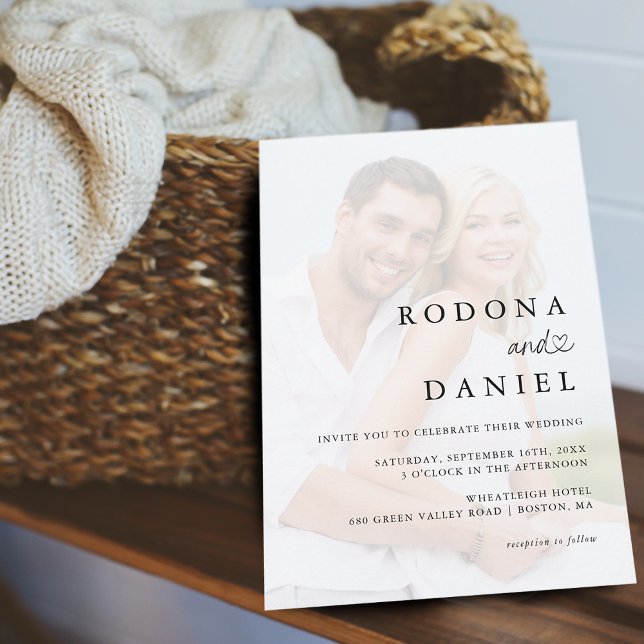 Convites Fotos Minimalistas Modernas Casamento (Modern Minimalist Photos Wedding Invitation)