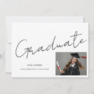 Convites Fotos Mínimas de Formatura Ensino Médio Graduação