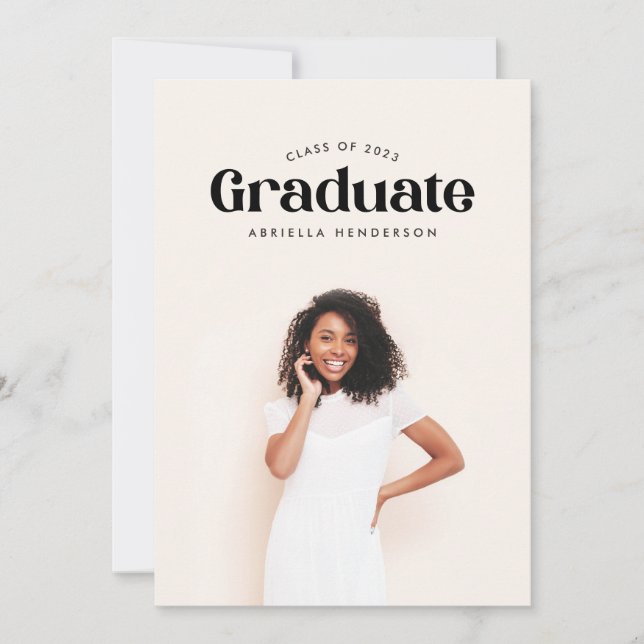 Convites Fotos Modernas de Formatura em Estilo Retrô (Frente)
