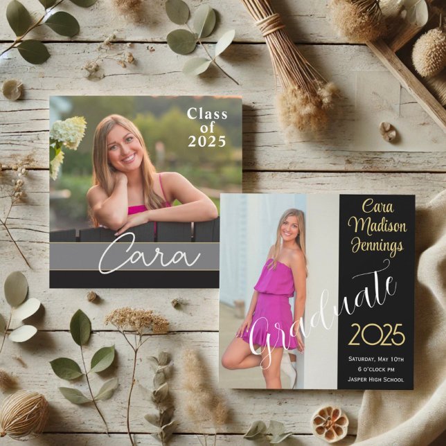 Convites Fotos Personalizadas Simples de Formatura Modernas (Criador carregado)