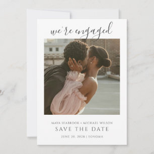 Convites Fotos Simples de Casamento Romântico Salve a Data