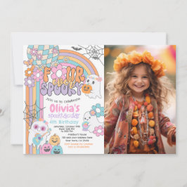 Convites Four Ever Spooky Hippie Halloween 4th Birthday
