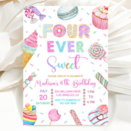 Convites Four Ever Sweet Birthday Invitation, Candy Sweet 