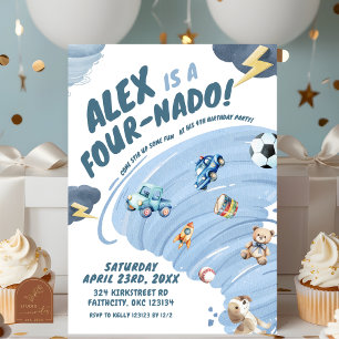 Convites Fournado Boy Tornado Storm Quarta Festa de anivers