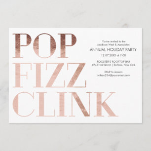 Convites Foux Fizz Clink Faux Foul Foliday Business Party