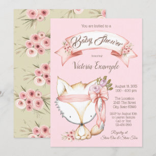 Convites Fox Baby Shower, Fox Woodland Fox