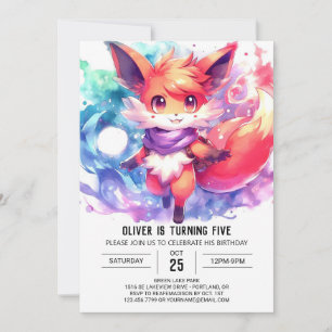 Convites Fox Birthday pintado