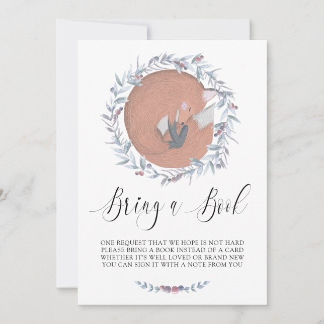 Convites Fox Botânica Delicada Traga um Livro (Frente)