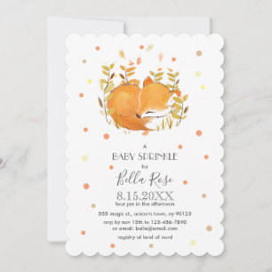 Convites Fox Cub Baby Sprinkle Invtions