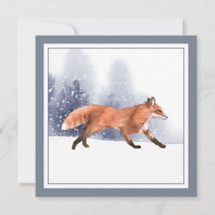 Convites Fox Feriada de Aquarela de inverno