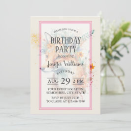 Convites Fox Flower Crown Watercolor