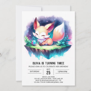 Convites Fox Nature Fox Birthday digital