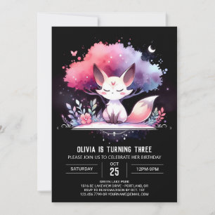 Convites Fox Personalizada de Pastel digital de Aniversário