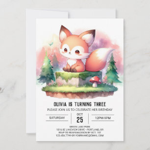 Convites Fox Simples do Pastel