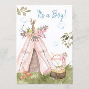 Convites *~* Fox Teepee Tent Boho Woodland Boy