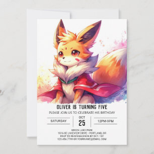 Convites Fox Whimsic Digital Aniversário