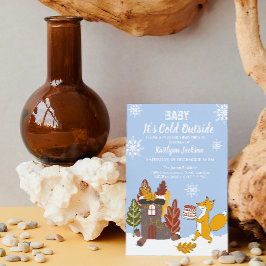 Convites Fox Winter Chá de fraldas Está Frio Lá Fora