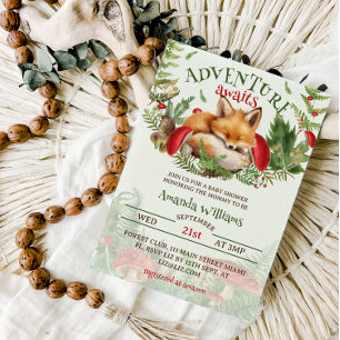 Convites Fox Woodland Chá de fraldas
