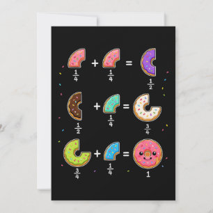 Convites Frações de Donut Humor de Aprendizado de Matemátic