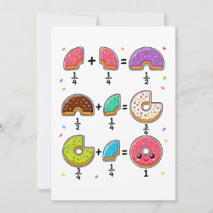 Convites Frações de Donut Humor de Aprendizado de Matemátic