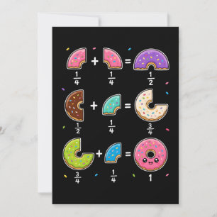 Convites Frações de Donut Humor de Aprendizado de Matemátic