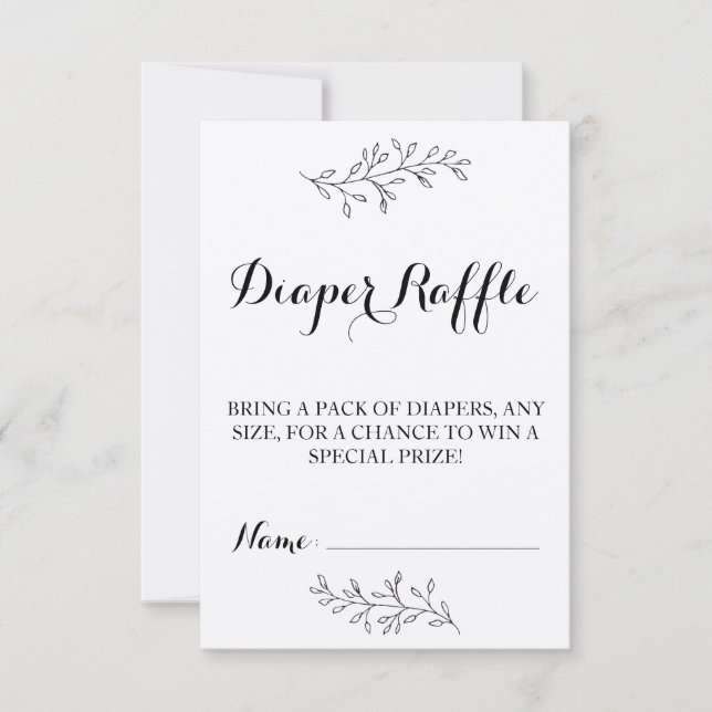 Convites Fralda Bilhete Raffle Rustic Chá de fraldas Kraft  (Frente)