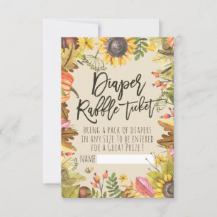 Convites Fralda de chá de fraldas Raffle Pumpkin Girassol