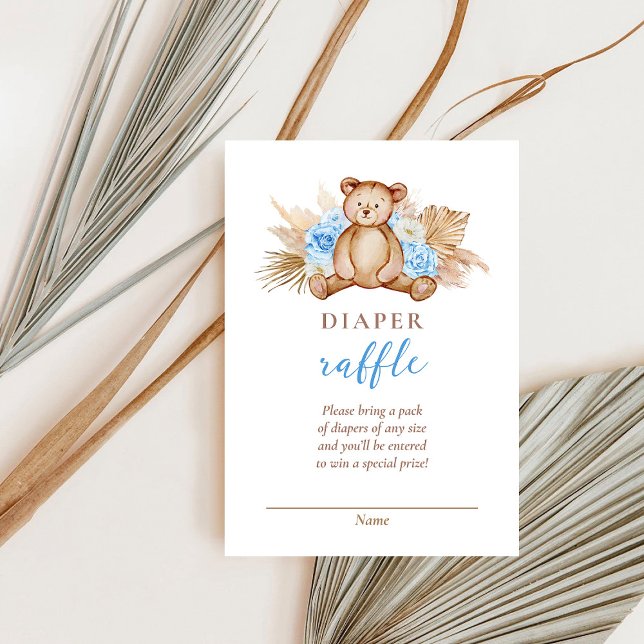 Convites Fralda de Grama de Urso de Teddy Chá de fraldas Ra (Criador carregado)