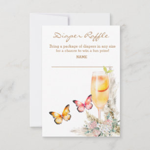 Convites Fralda Raffle Bellini Chá de fraldas da Borboleta