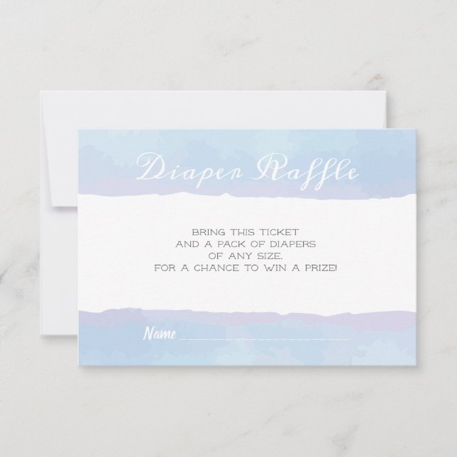 Convites FRALDA RAFFLE Fralda de Aquarela Invólucro de Raff (Frente)