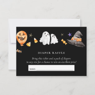 Convites Fralda Raffle Little Boo Black