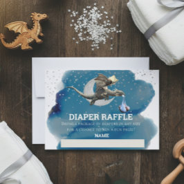 Convites Fralda Raffle Little Knight Dragon Silver Star