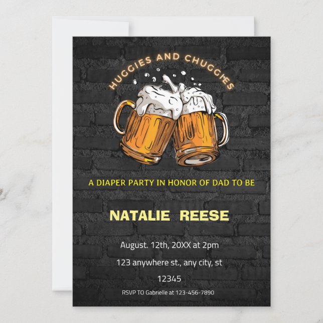 Convites Fraldas para Papai Huggies e Chuggies (Frente)