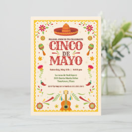 Convites Frame Cinco de Mayo Festa de aniversário mexicana
