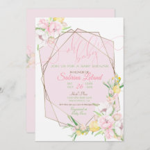 Frame de Cristal de Chá de fraldas Floral Rosa Beb