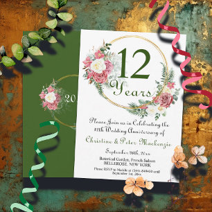Convites Frame Dourado dos Rosas de Casamento de Seda 12
