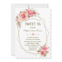 Frame Dourado Floral de Lâmpada Doce Dezesseis