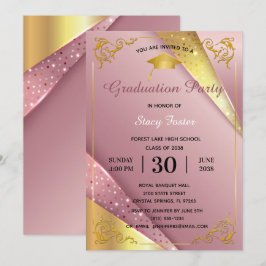 Convites Frame Faroado de Satin Rosa-Rosa festa de formatur