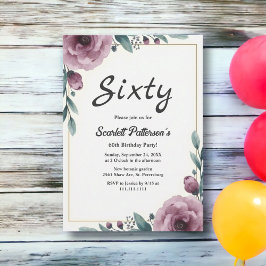 Convites Frame Floral Rustic Boho 60º Aniversário