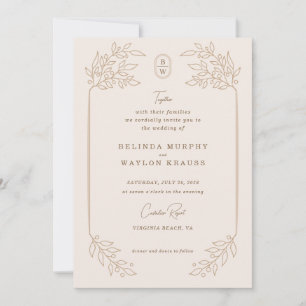 Convites Frame Floral Rustic Monoline