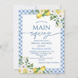 Convites Frame Yellow Floral Lemon Themed Chá de panela