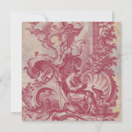 Convites Francês Patina Vintage Red Toile Pompei Cores