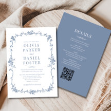 Francês Tudo em Um Casamento Azul Vitoriano Dusty