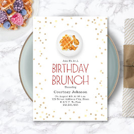 Convites Frango e Waffle Birthday Brunch