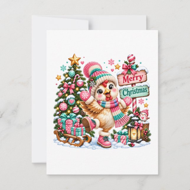 Convites Frango Fofo Feliz Natal (Frente)